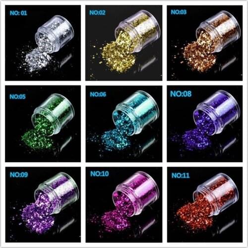 10g/box Holographic Mix Glitter Nail Art Acrylic DIY UV Gel Shining Powder Dust Nail Decortions Manicure tools