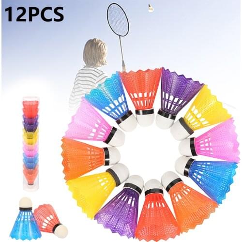 12 Pcs Colorful Badminton Balls Nylon Badminton Travel Products Sport Training Shuttlecocks Indoor Outdoor Sports Training Balls