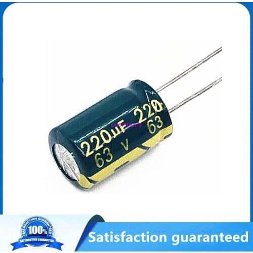 20pcs/lot T06 high frequency low impedance 63v 220UF aluminum electrolytic capacitor size 10*17 220UF 20