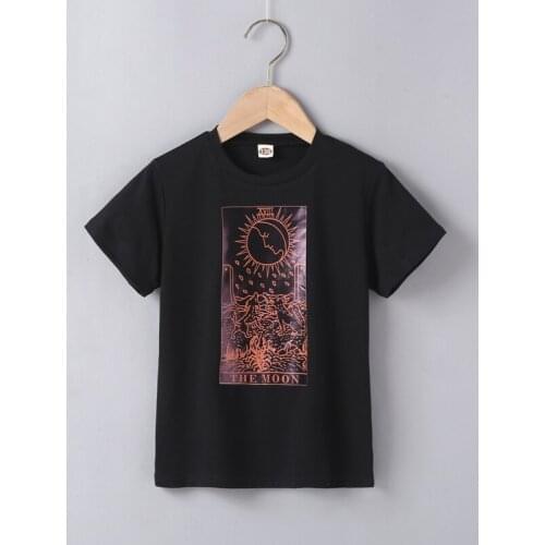 2021 Kids Summer Clothes Run Pattern Short Sleeve T-shirts Boys Graphic Tee Tops Unisex Children Clothing Girls Clothes 5-10Y