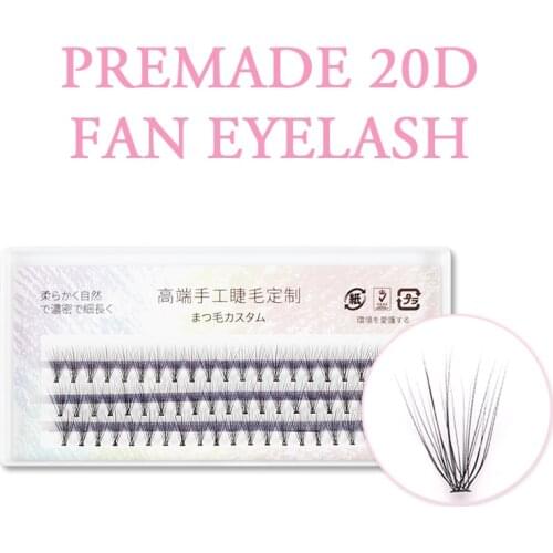 20D Individual Cluster Eyelash 3D Volume Grafting False Eyelash 60 Bundles Premade Fans Lashes Eyelash Extension Makeup Cilias