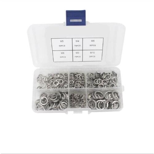 300pcs lock washers set stainless steel black carbon steel m2 m2.5 m3 m4 m5 m6 m8 m10 m12 spring lock washer assortment kit