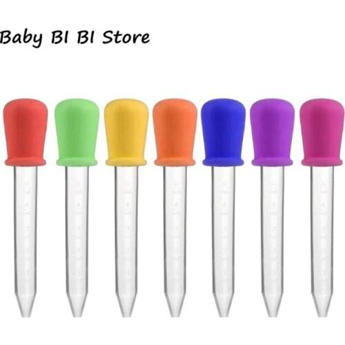 5ml Silicone Pipette Liquid Food Dropper Plastic Baby Feeding Medicine Dropper Spoon Burette Infant Utensils
