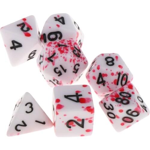 7Pc Multi-sided Dices Set D4-D20 for D&D Roleplaying Party Casino Board Game Toy