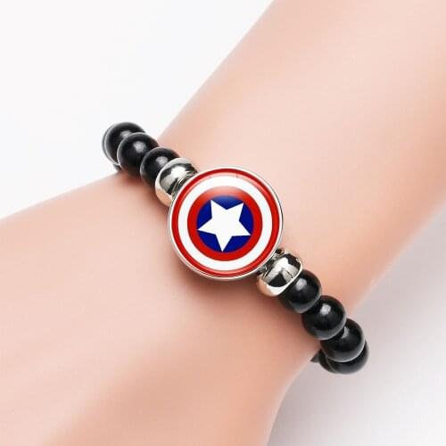 34 Designs Disney Marvel Spiderman Captain America Bracelets Fashion Boy Toys Children Cartoon Bracelet Beaded Chain Kids Gift