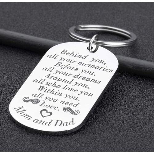 New Journey Keychain Inspirational Gifts for Him Her Teens Students From College High School Keyring for Daughter Son Pendant