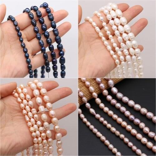 Natural Freshwater Pearl Beads High Quality 36cm Punch Loose Beads for DIY Women Necklace Bracelet Jewelry Making 12 Color 5-6mm