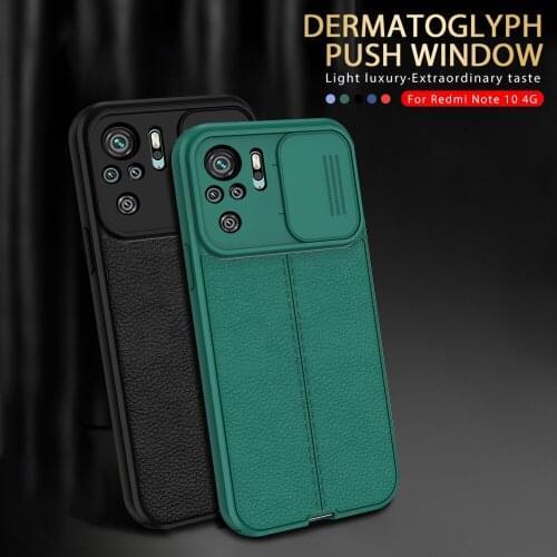 For Xiaomi Redmi Note 10 Pro Case Lychee Pattern Leather Cover Redme Not 10Pro Note10 4G 10s Push Camera Protection Bumper Coque