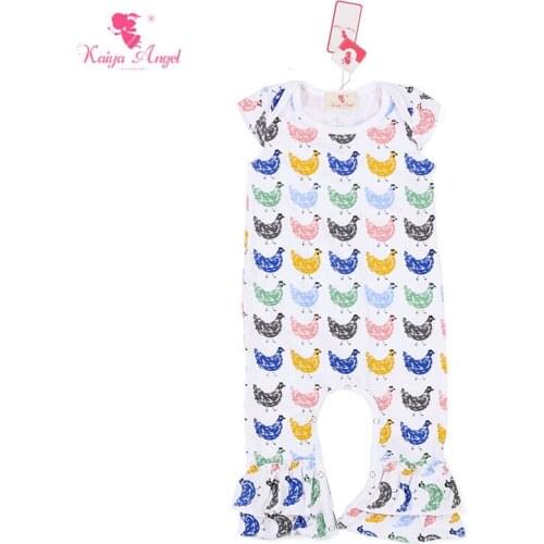 Kaiya Angel Baby Romper 2017 Thanksgiving Chick Halloween Baby Floral Romper Jumpsuit Baby Girl Clothes 0-24 M 5pcs/lot