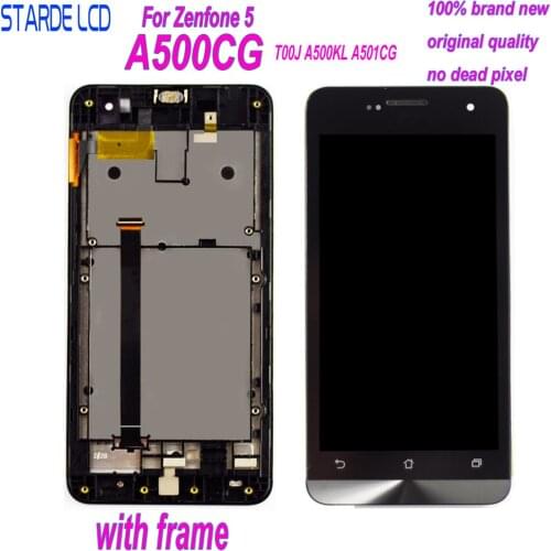 5.0" Original Display for ASUS Zenfone 5 LCD Touch Screen with Frame Zenfone 5 Display T00J A500KL A500CG A501CG T00P Digitizer