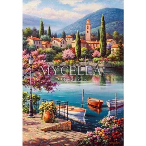 Home Decor 5D Diy Diamond Painting Gardening & Flowers Landscape Wall Stickers Lakes Mosaic Rhinestone Diamond Embroidery Gift