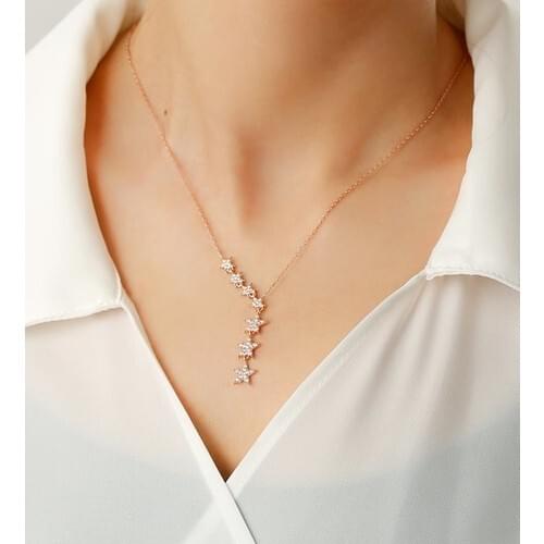 Gümüşistan 925 Sterling Silver White Cubic Zirconia Star Necklace
