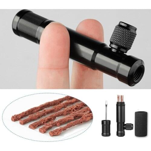 Bicycle Tubeless Tire Puncture Service Tool Stripes W/ Tool Fits CO2 Threaded Cartridge Ooutdoor Inflate Repair Tool