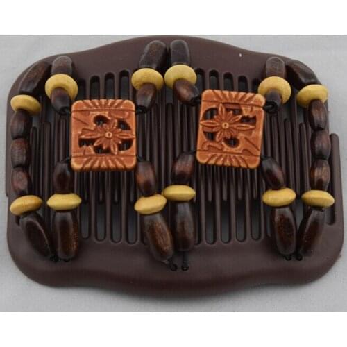 Brown beads magic comb 12 pcs/lot easy updo special christmas comb easy for professional work lady hair accessory