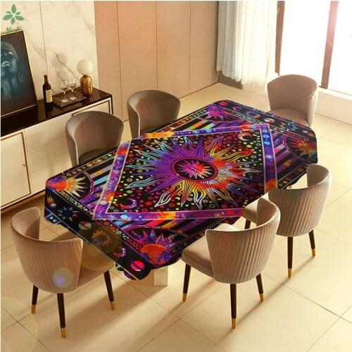 Colorful Tree Psychedelic Forest Bird Barbecue Picnic Home Party Table Cloth