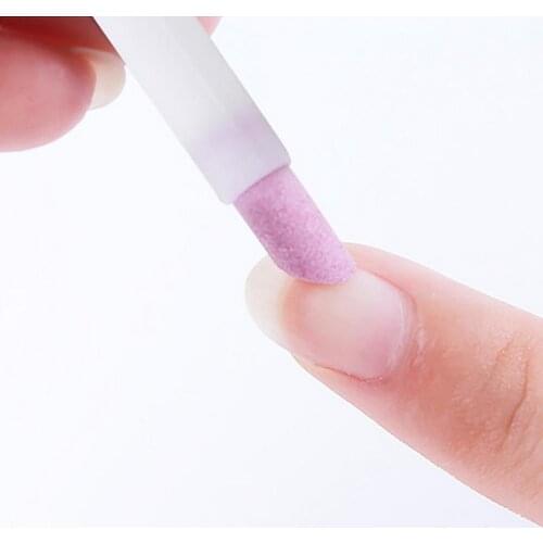 Nail Art Quartz Scrub Stone Cuticle Remover Pen Pusher Manicure Polish Tool