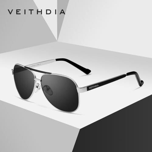 VEITHDIA 2020 Classic Mens Pilot Sunglasses Polarized UV400 Lens Male Sun Glasses Driving Glasses Eyewear Accessories For Men