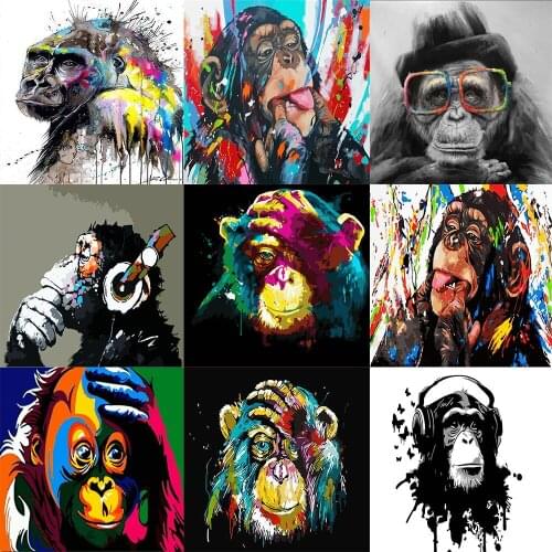 Abstract Monkey DIY Painting By Numbers Home Wall Art Picture Paint By Number Picture On Wall Loft 40x50 Artwork Acrylic Paint