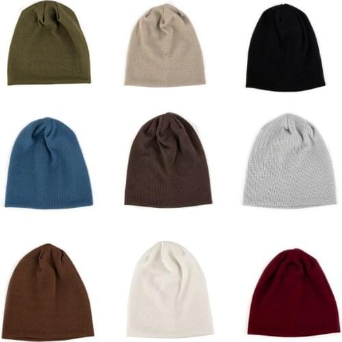 Solid Color Unisex Men Women Beanie Outdoor Spring Autumn Baggy Bonnet Hat Fashion New Knit Cotton Casual Skullies Beanies