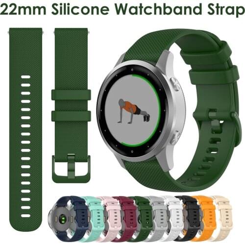 22mm Silicone Watch Band Strap with Quick Release Pins Compatible for Fossil Pebble Samsung Garmin Huawei Watchband Army Green