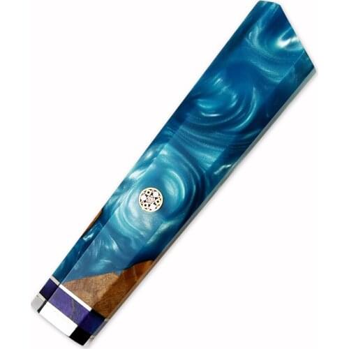 DIY is suitable for household stainless steel ring resin bulge copper rivet made Damascus chef knife handle