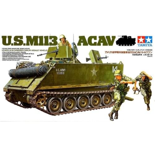 Tamiya 35135 1/35 U.S.M113 Acav Armored Personnel Carrier Assembly Model Building Kits Hobby Static Toys For Adults DIY