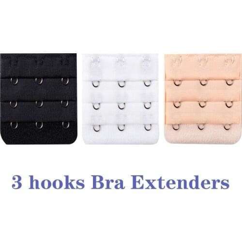 Bra Extenders Strap Extension 3 Hooks 2 Rows Women Intimates Lengthened Bra Women Accessories 2/3/4 Hook Buckle Extenders 3pcs