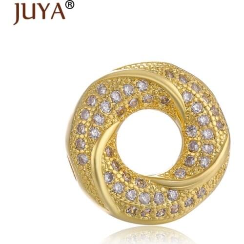 High Quality Copper Micro Pave CZ Rhinestone Round Spacer Beads For Jewelry Making DIY Bracelets Necklace Spacers Accessories