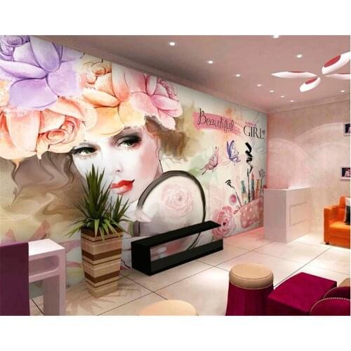 WELLYU High fashion decorative wallpaper Watercolor beauty beauty shop nail new tooling background papel de parede 3d tapety3D