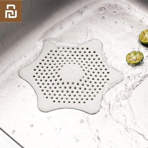 New Youpin 1pcs Creative star kitchen Drains Sink Strainers Filter sink prevents clogging floor drain screen sea star silicone
