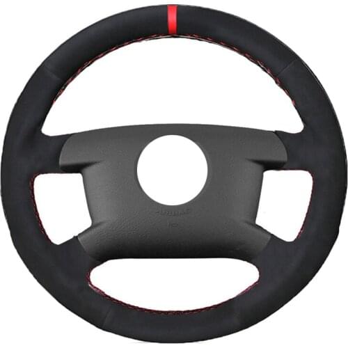 Alcantara Suede Leather Car Steering Wheel Cover for Volkswagen VW Caddy 2003-2006 Caravelle 2003-2009 Transporter T5 2006