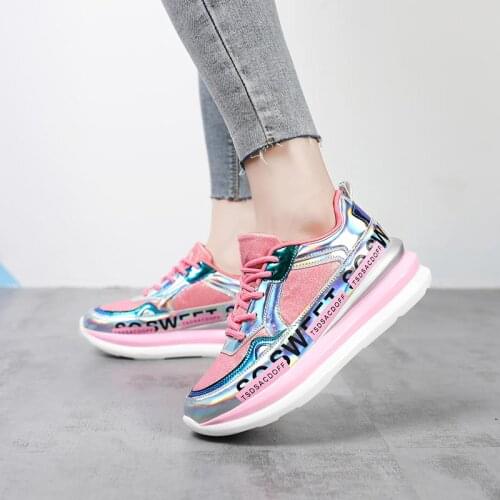 Big Number Platform Big Sole Woman Sneakers Womens Sports Shoes Sport Women Chaussure Running Pink Tennis Femme Baskets D-730