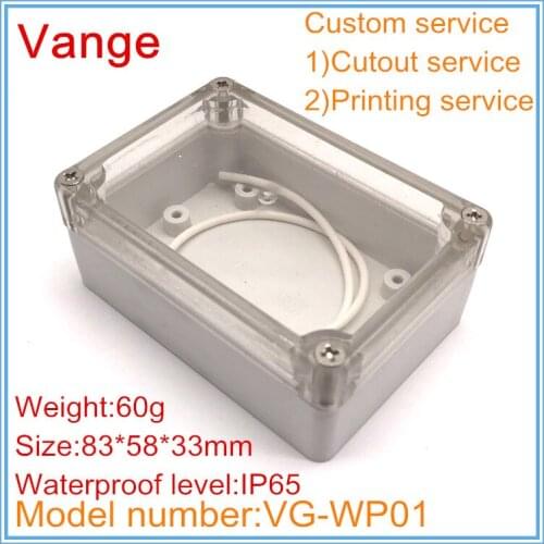 1pcs/lot molding made IP65 waterproof ABS plastic diy enclosure case for electronics project box 83*58*33mm