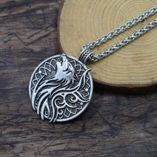 12pcs Norse Viking Howling Wolf Necklace Christmas Gifts Punk Jewelry Party Choker Pendant