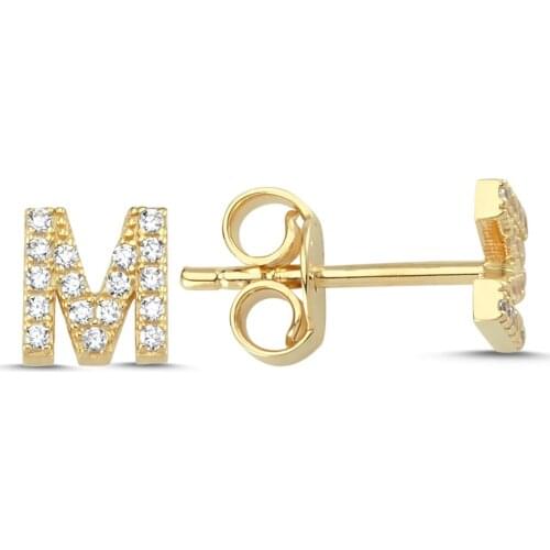 14k (585) Gold Letter, Word Earrings