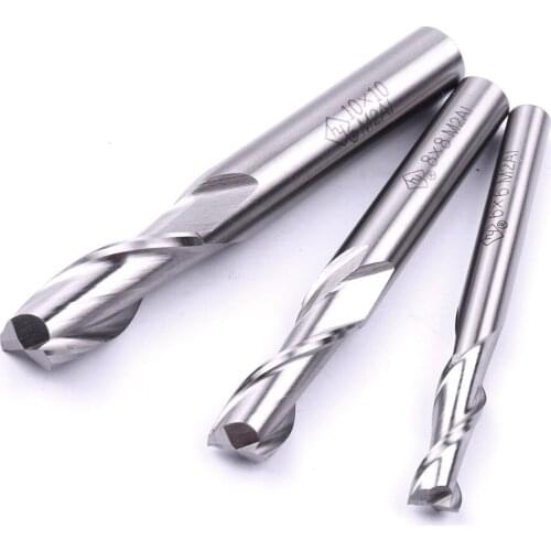 3Pcs/Set 2 Flutes Ultra Hard End Milling Cutter 6mm 78mm 10mm High Speed Steel Slotting Milling Cutter Kit CNC Router Bit Tools