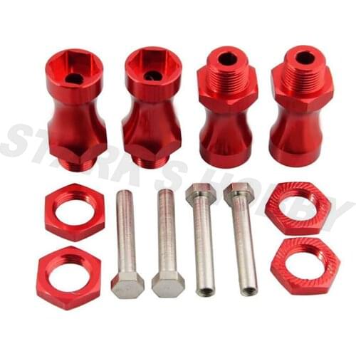 4pcs Wheel Hex 12mm Turn 17mm lengthened Thickening 30MM Aluminum Adapter HSP 1/10 RC Car Bigfoot Truck Buggy Turn 1/8 Tires