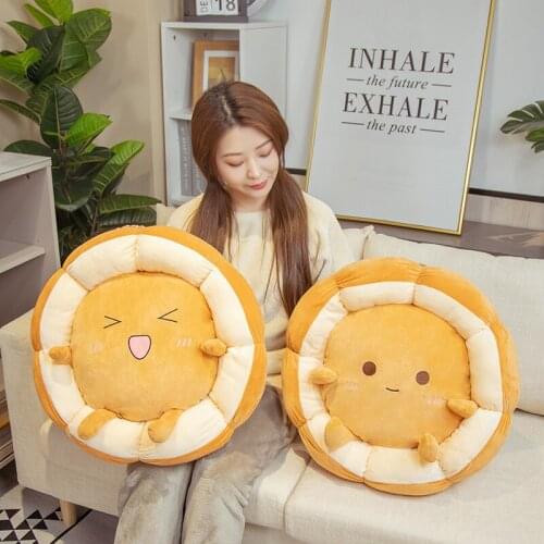 40/50cm Cartoon Bread Toast Plush Toy Stuffed Food Doll Cat Pet Cushion Tatami Mat Pillow Home Bedroom Car Shop Decor Girls Gift