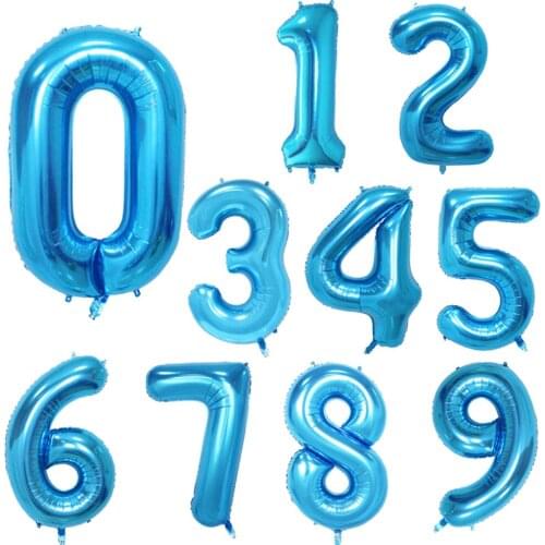 40 inch blue digital balloon 0-9 free combination birthday party scene decoration decoration supplies balloon wholesale