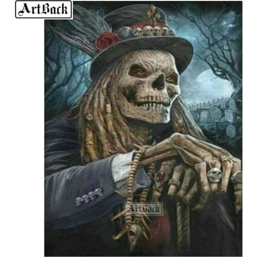 5d diy diamond painting skull embroidery full square & round animal handmade mosaic canvas art resin crafts