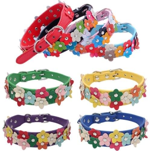 8 Colors PU Leather Puppy Dog Cat Collar Pet Leather Colorful Adjustable Two Row Cat Neck Strap For Pets Necklace Accessories