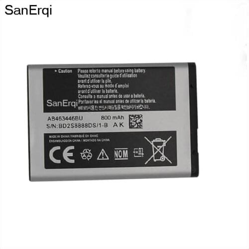 Battery For Samsung X520 F258 E878 S139 M628 E1200M E1228 Genuine AB043446BE AB463446BU 800mAh Battery