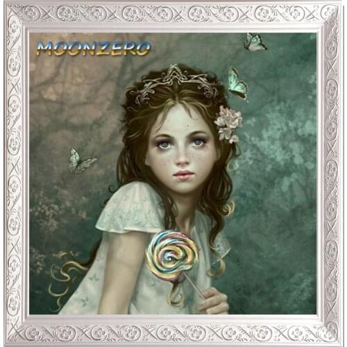 5D DIY Diamond Painting Square Crystal Diamond Painting Cross Stitch kit Needlework Home Decoration Lovely Girl and Bbutterfly