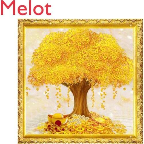 2021 New Diamond Painting Full Diamond Framed Living Room Gold At All Ground Pearl Embroidery Bedroom Small Pieces Diamond