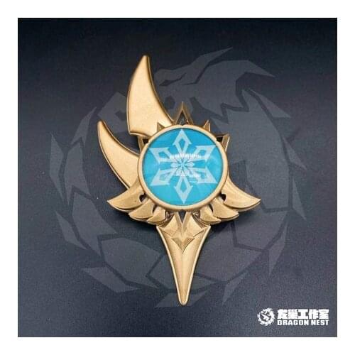 Genshin Impact Eula Eye of God Badge Brooch Pin Cosplay Anime Collection Game Cartoon Medal Clothing Decor Souvenir Toys 5X6CM