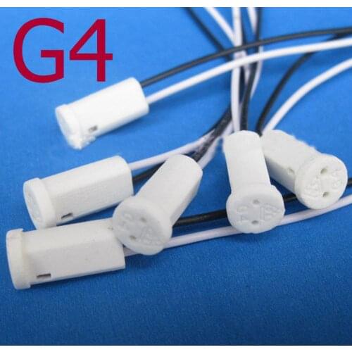 G4 Base Holder Ceramic Fire Prevention Wire Adapter Halogen Socket Connector for LED Bulb 12V