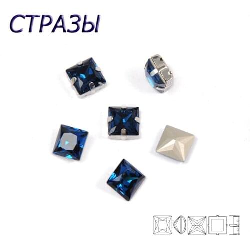 CTPA3bI Square Shape Montana Color Crystal Sew On Rhinestones With Claw Glass Strass Sew On Claw Rhinestone For Sewing Garment