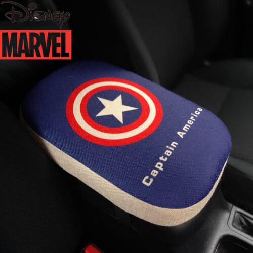 Disney Marvel Captain America Car Central Personality Creative Four Seasons Universal Armrest Box Raised Pad Cartoon Cute