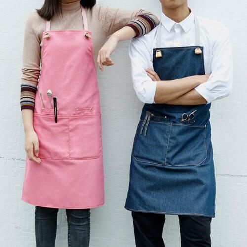 A017 Denim Aprons for Woman Men Kitchen Cooking Apron Florist Apron Adult bibs Barista Apron for Hairdresser Baking Accessories