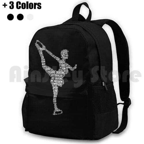 Figure Skating Words Outdoor Hiking Backpack Riding Climbing Sports Bag Figure Skating Skate Ice Words Love Sports Dance